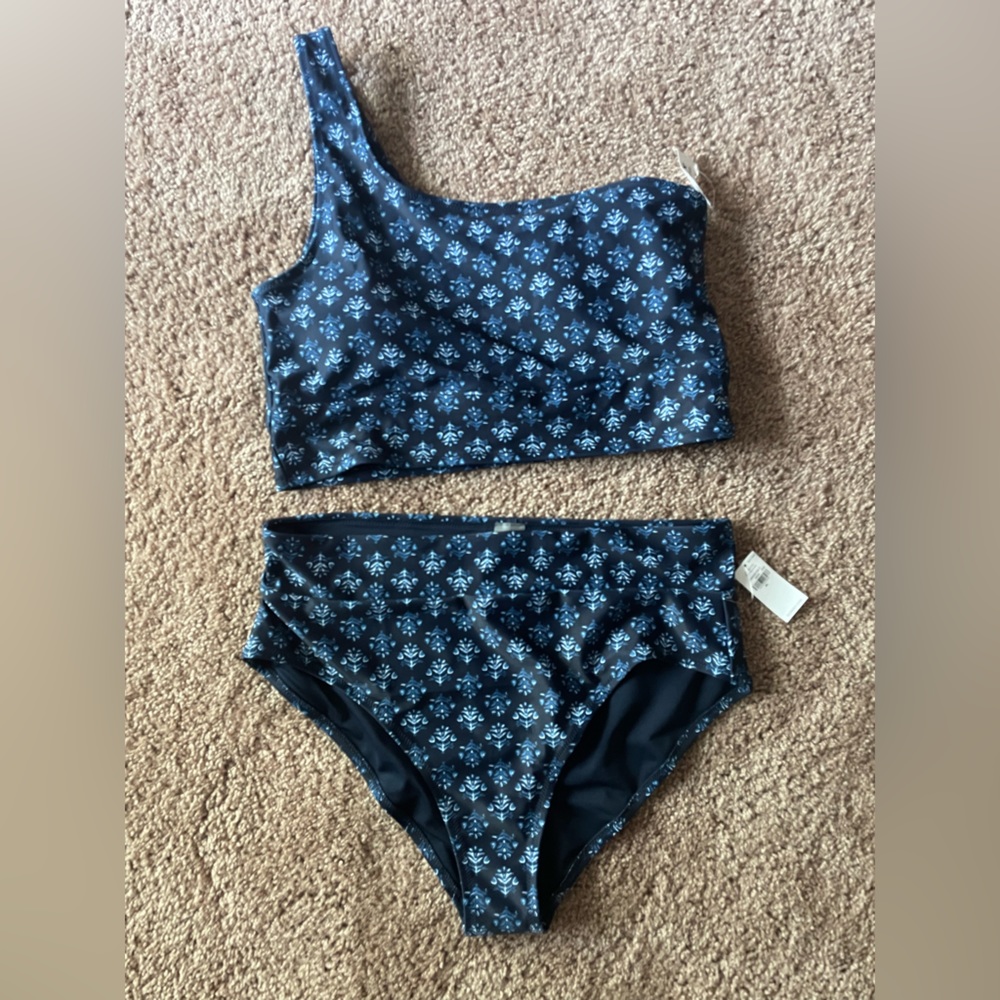 NWT old navy one shoulder longline bikini set